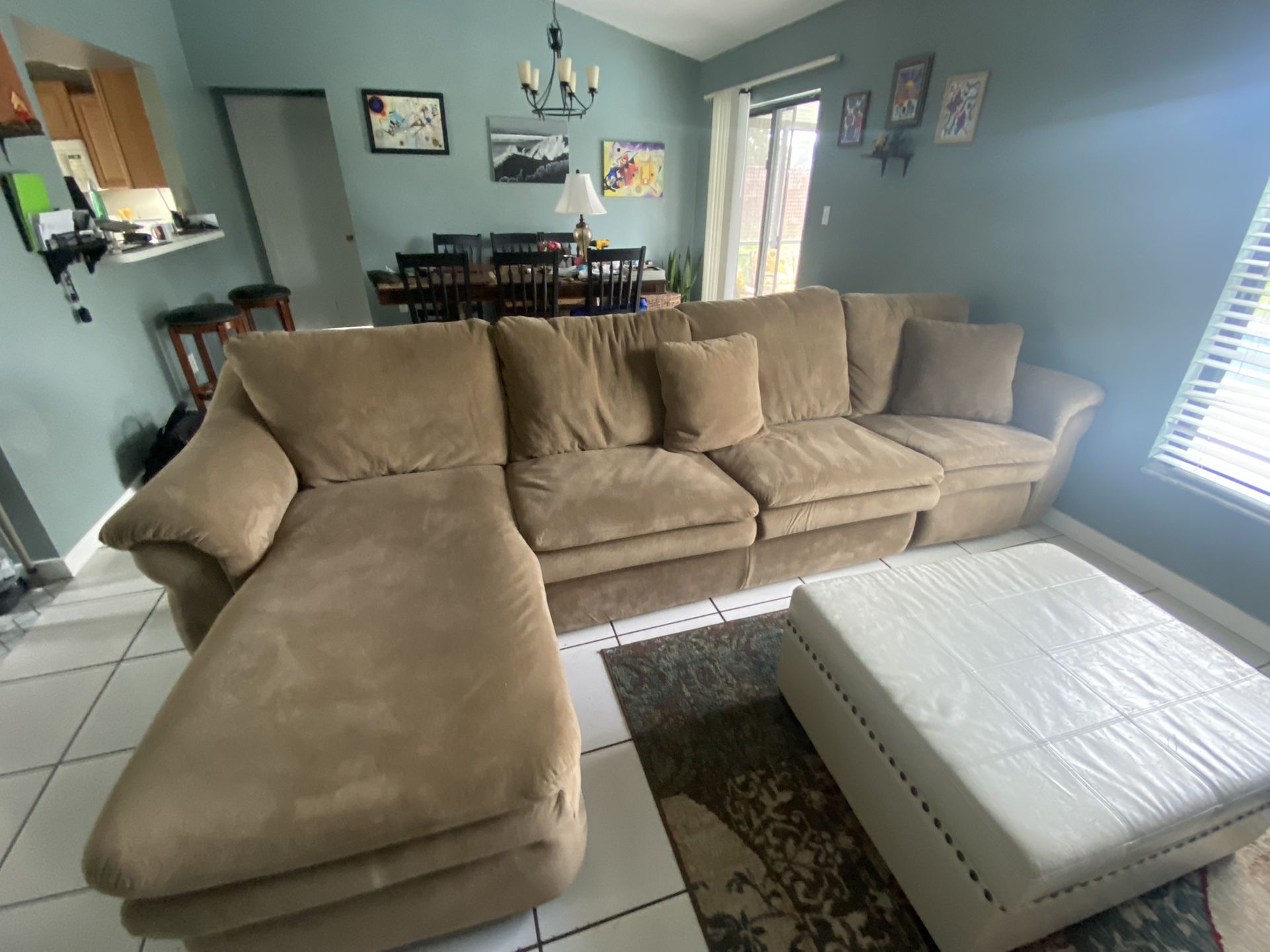 L Shape Sofá With Recliner And Pull Out Bed