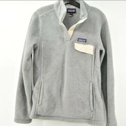 Patagonia Women's Gray 1/4 Button Synchilla Snap T Pullover Fleece Size M