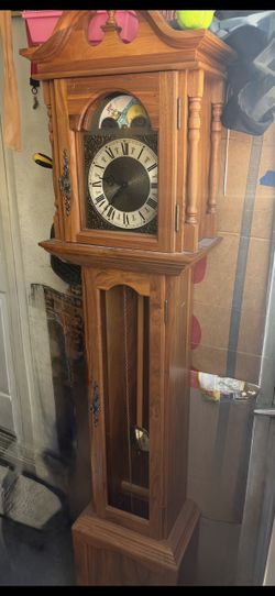 Wooden grandfather clock
