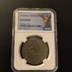 1960Mo Mexico Silver Peso Genuine 