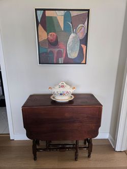 Antique table drop leaf wood