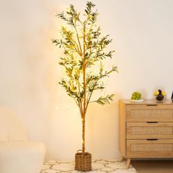 6ft Artificial Olive Tree with LED Lights