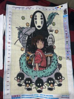 Sprited Away Anime Hand Made Cross Stitch