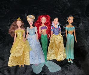 Disney Princess Barbie Dolls Lot