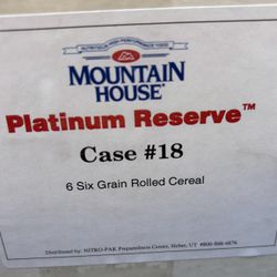 Mountain House Case of  #10 Cans Of Rolled Oats.  Six Cans.