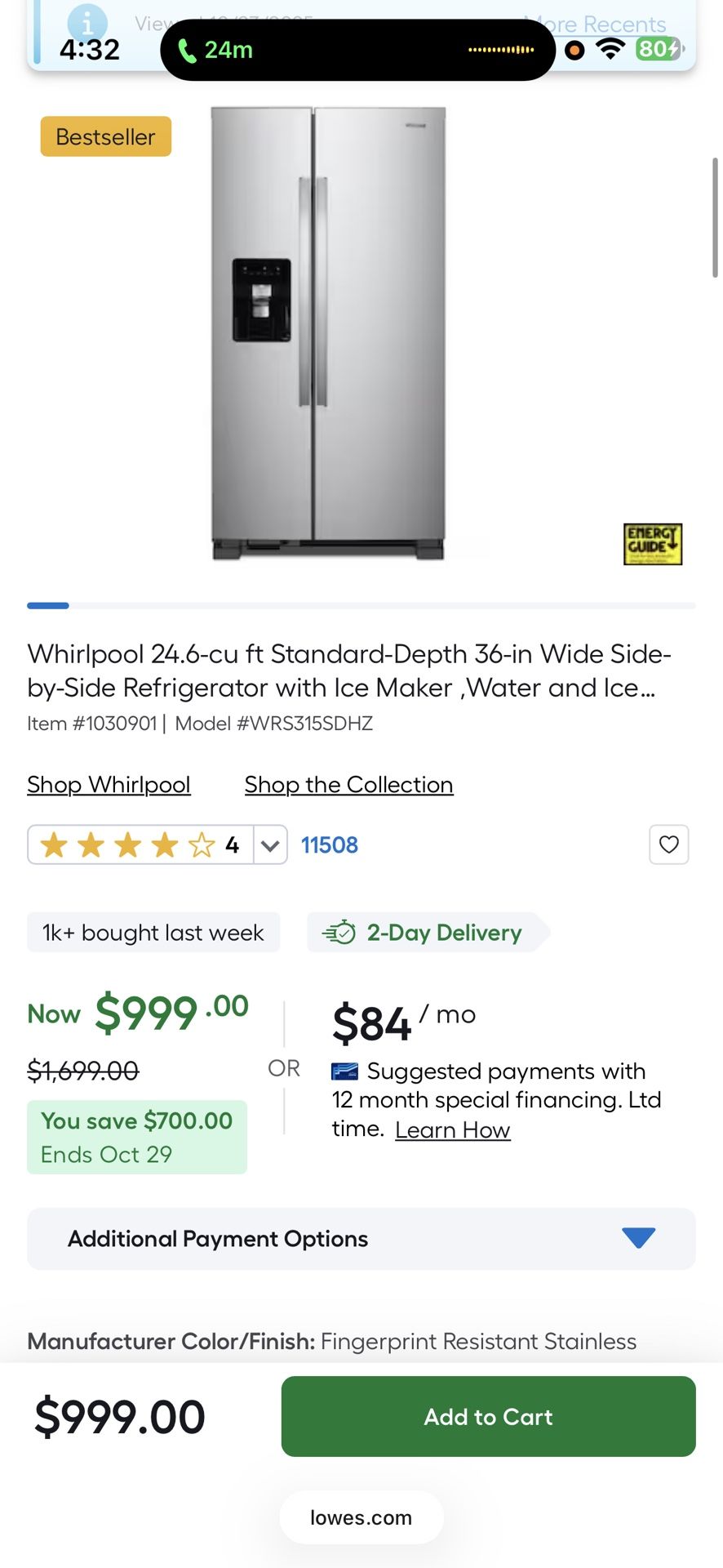 Whirl Pool Refrigerator