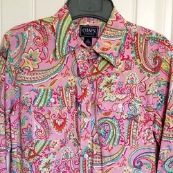 CHAPS 100% Cotton blouse Small New!