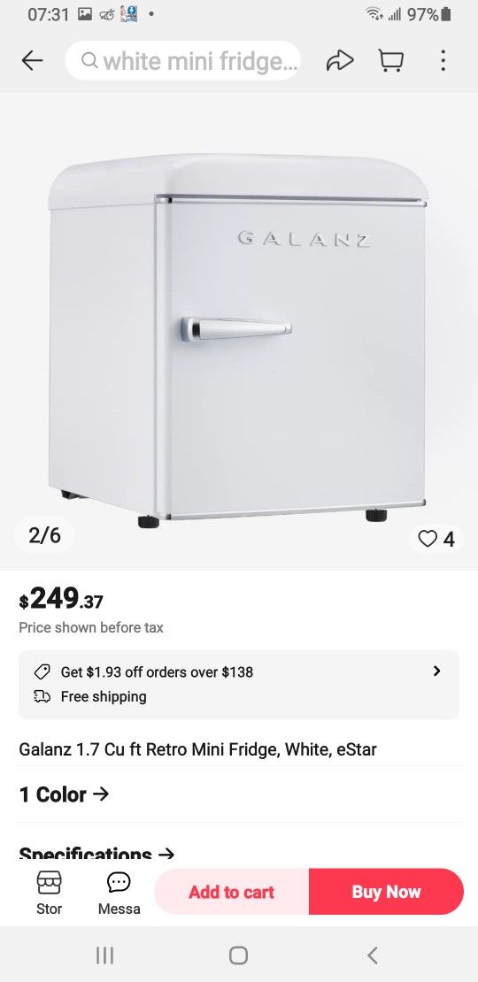 Galanz Retro Mini Fridge 1.7 New Never Used 65 FIRM for Sale in Visalia