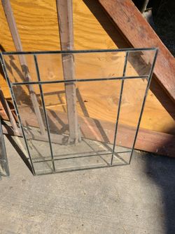 Metal framed window glass