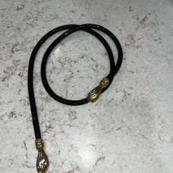 Black Vintage Mesh Necklace / Belt  Gold Hands Clasp DL Auld