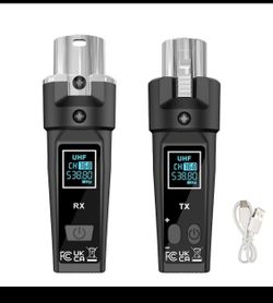 Wireless Microphone System UHF 2.4GHz Wireless XLR Transmitter and Receiver Stable Transmission Wireless Mic Adapter for Dynamic Mics/PA/Mixer