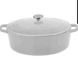 7 Quart Dutch Oven Cast Iron Oval Enameled Cuisinart Induction Safe Pot