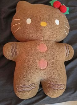 Rare Sanrio plush Hello Kitty Gingerbread holiday w/mistletoe