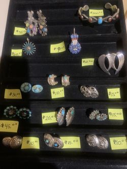 Navajo and Zuni Sterling Silver And Torquoise Jewelry 
