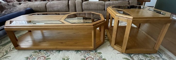 Coffee Table and End Table Set - Oak