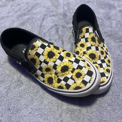 CHECKERBOARD SUNFLOWER VANS: USED SIZE 9W