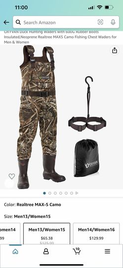 Duck Hunting Waders with 600g Rubber Boots