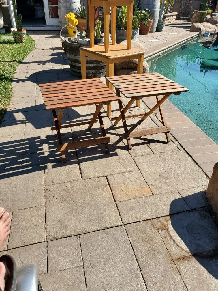 2 Teak Side Tables Refurbished