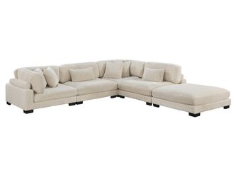 Traverse Beige 5-Piece Modular Sectional with Ottoman