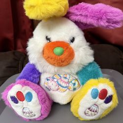 14" VINTAGE HAPPY EASTER EGGS BUNNY RABBIT STUFFED ANIMAL PLUSH TOY