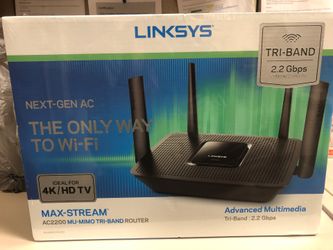 Linksys Tri band WiFi Router for Home (Max Stream ac2200 mu Mimo fast wireless router
