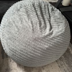 5ft Bean Bag Chairs for Adults Large Beanbag Chair with Stripe Plush Cover Big Bean Bag Chair for Living Room Bedroom Dorm Office -Grey 50” x 50” x 24