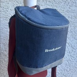 Brookstone Denim insulated cooler backpack in blue with grey trim-brand new