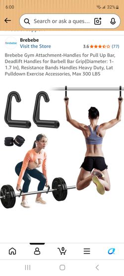 Brebebe Gym Pull Up Bar Deadlift Handles