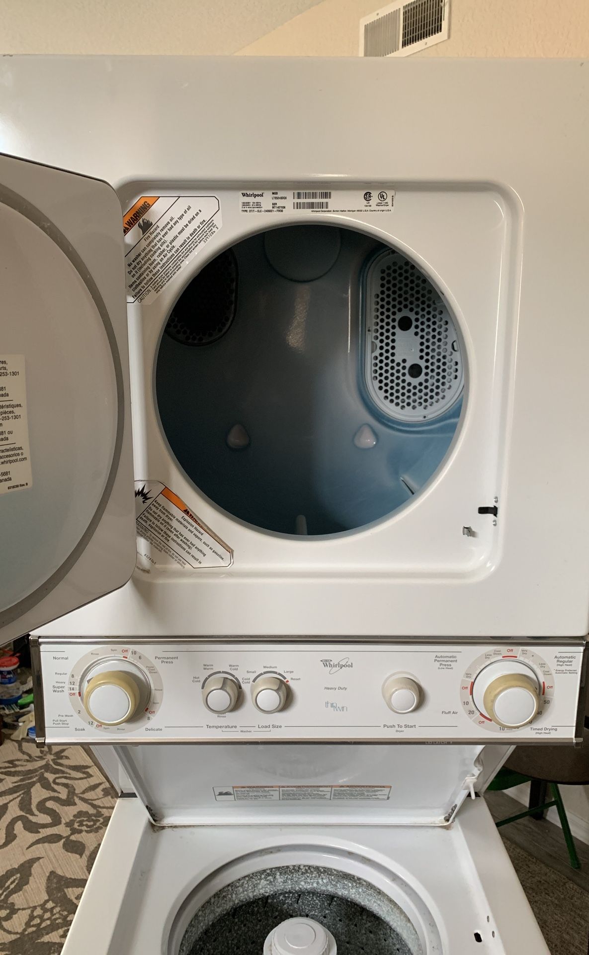 Whirlpool Thin Twin Stackable Washer Dryer