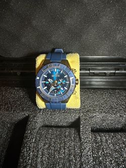Invicta Chronograph Watch Blue Silicone Band