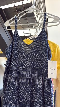 RVCA Navy Printed Spaghetti Strap Dress