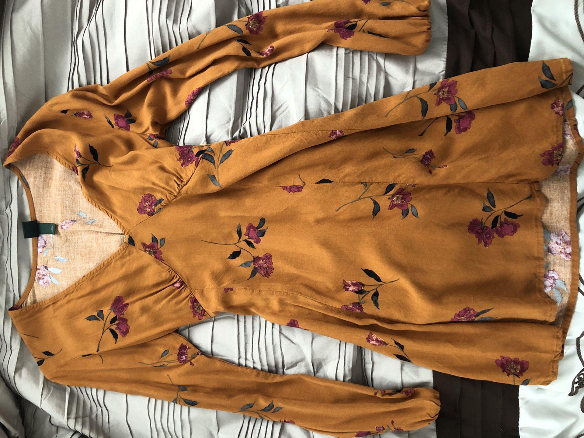 rust flower dress