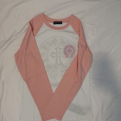 Chrome hearts pink and white long sleeve