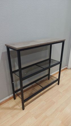 HOOBRO 29.5" Narrow Console Table, 3-Tier Entryway Table, Thin Sofa Table with Shelves