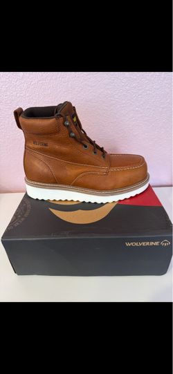 Wolverine Brown Leather Work Boots, steel toe