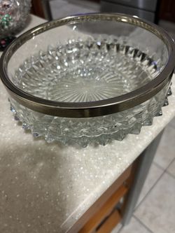 Vintage Serving Bowl With silver rim