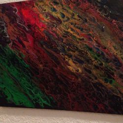 Paintings many shapes and colors some are uv reactive and glow in the dark