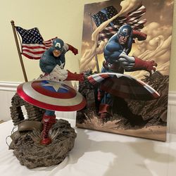 Captain America 1:4 Scale Statue Custom Fanart Marvel Not Sideshow Xm Iron Studios Rare 