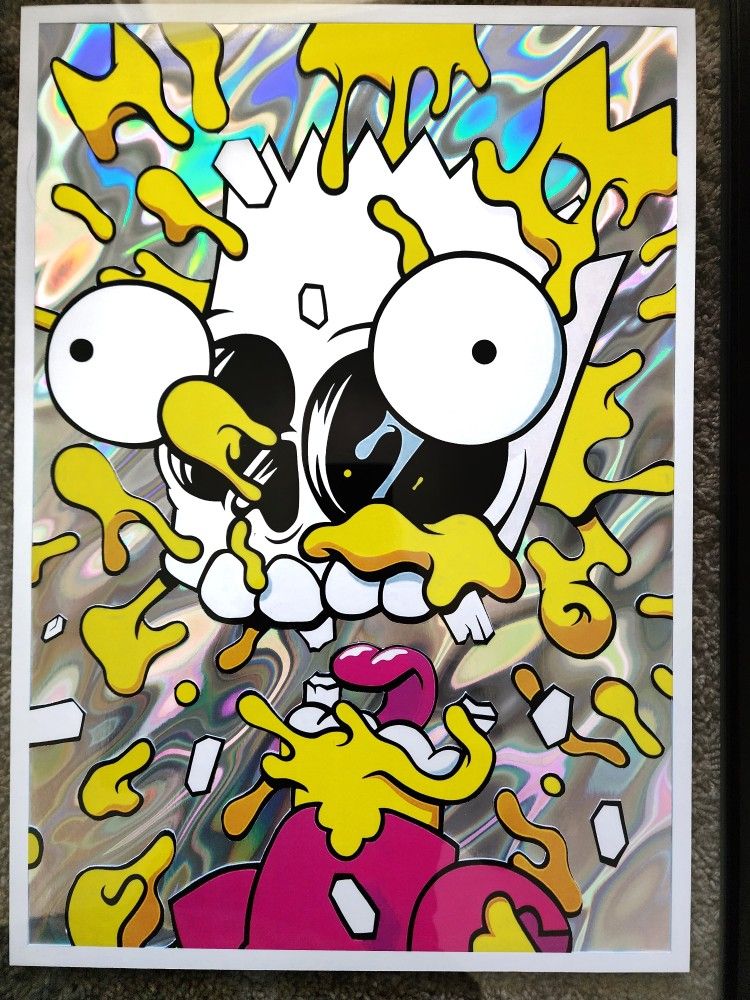 Bart Art Decor Born And Raised Wall Poster Frame Paint Glass Custom