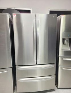 LG 4‑Door French Door Fridge – Stainless, Ice Maker, Clean