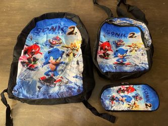 SONIC 2 School Backpack Set, Brand New
