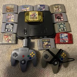 N64 With 12 Games And 2 Controllers One Wired One BT