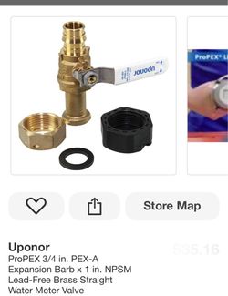 Uponor ProPEX 3/4in. PEX-A Water Straight Meter Valve