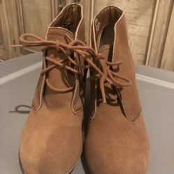 Chestnut Suede Wedges 