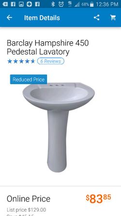 Brand new in box pedestal sink