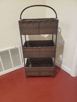 3 Tier Wicker Basket Storage/Shelves