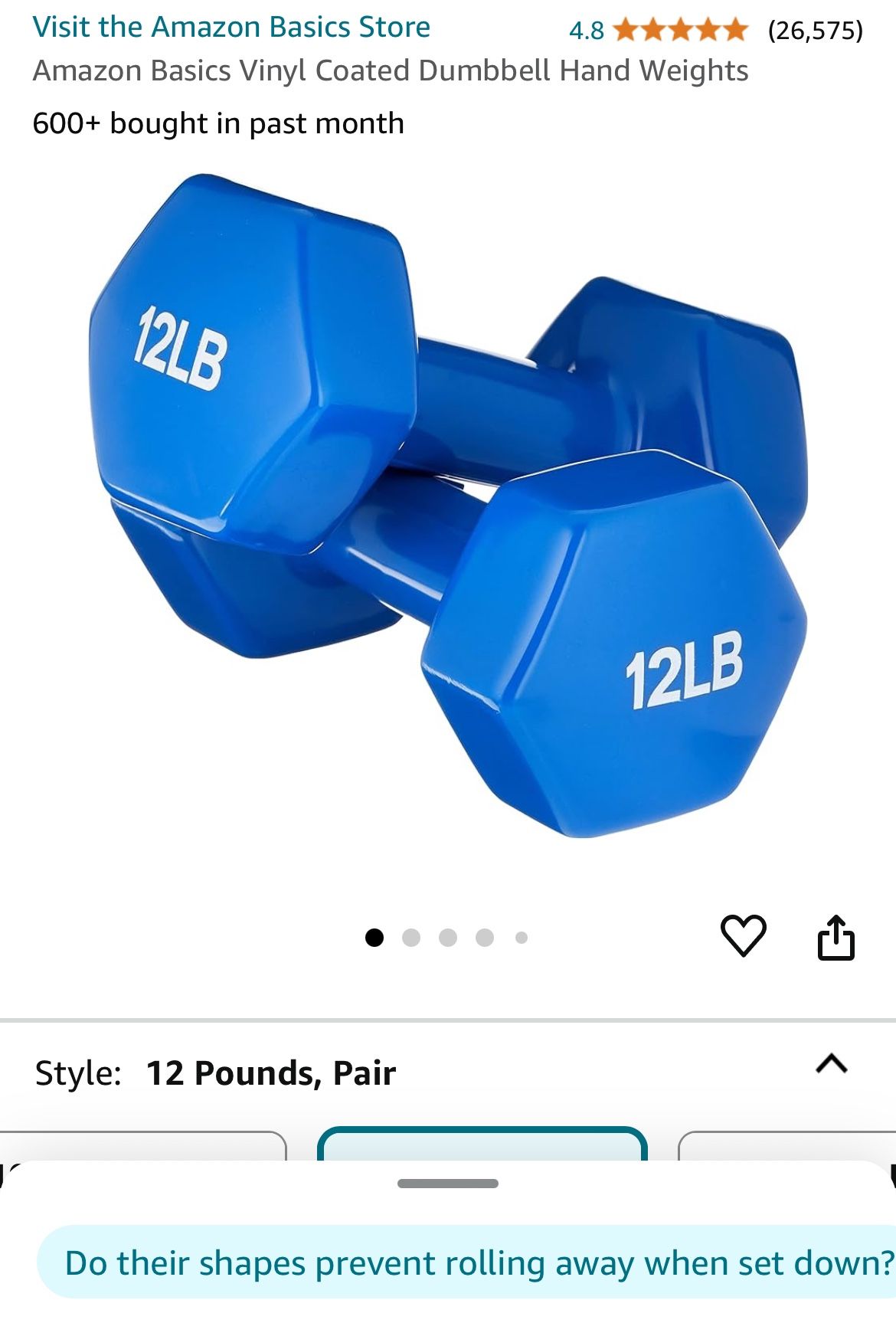 Vinyl Coated Dumbbell Set 