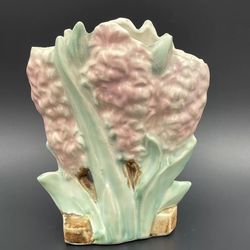 Vintage McCoy Pottery Figural Pink Hyacinth Flower Vase Planter 8.25”