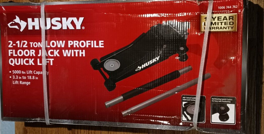 HUSKEY 2-1/2 TON Low Profile Floor Jack w/ Quick Lift