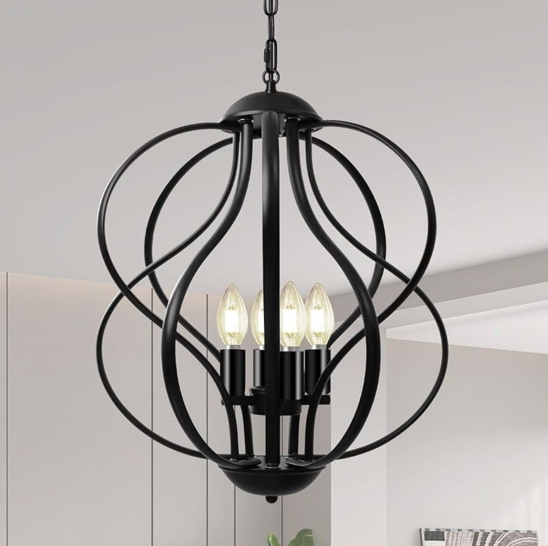 Black Chandelier for Dining Room Light Fixture